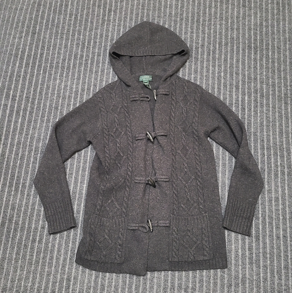 Ralph Lauren Cable Knit Toggle Sweater Size PP